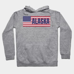 Alaska State in American Flag Hoodie